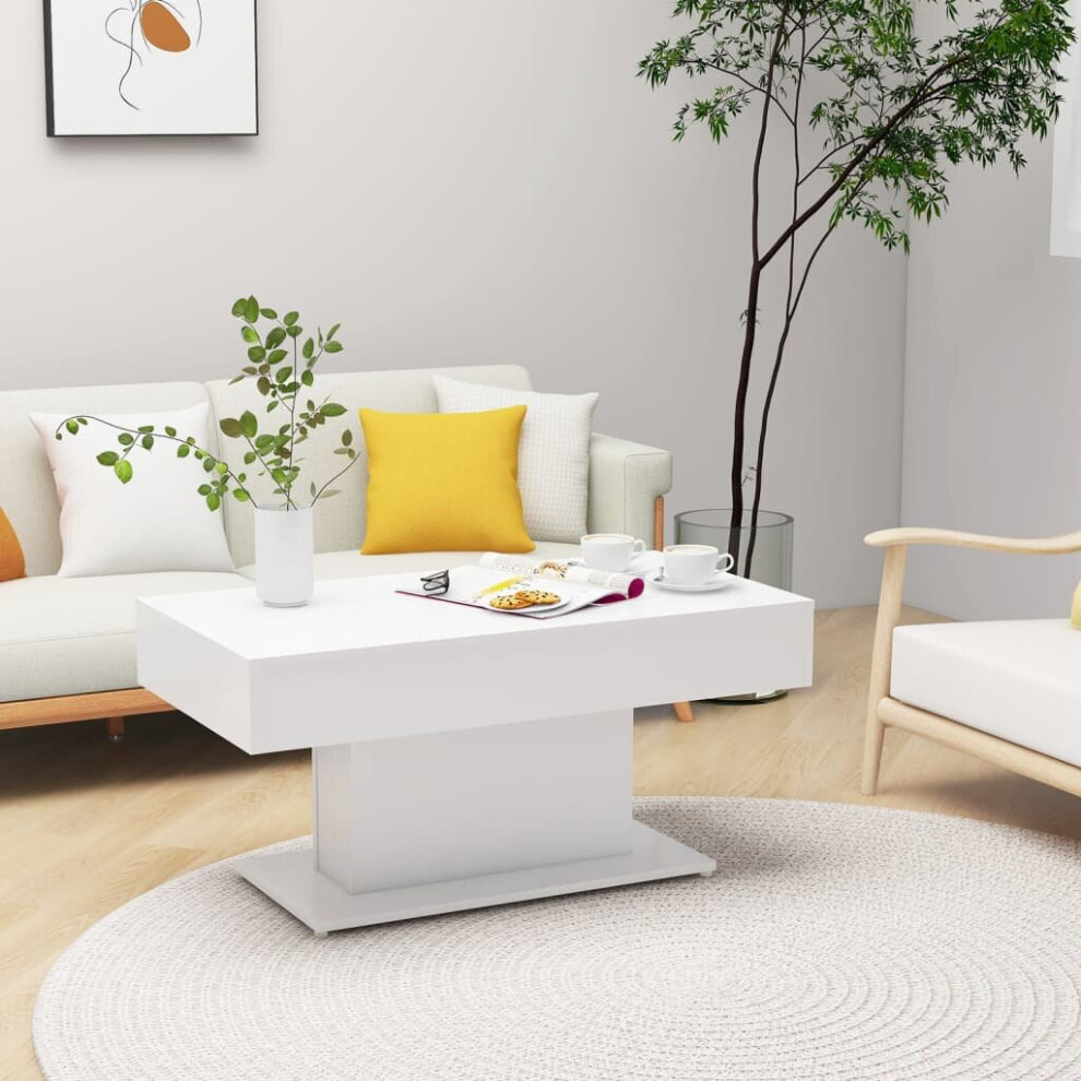 vidaXL Coffee Table White Engineered Wood Couch End Side Center Accent Table