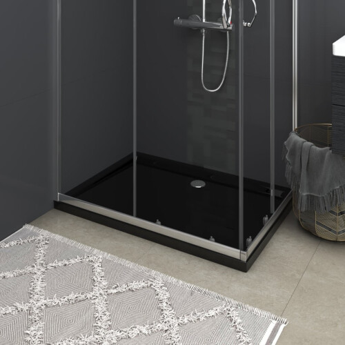 VidaXL vidaXL Rectangular ABS Shower Base Tray Black Bathroom Plumbing Shower Parts