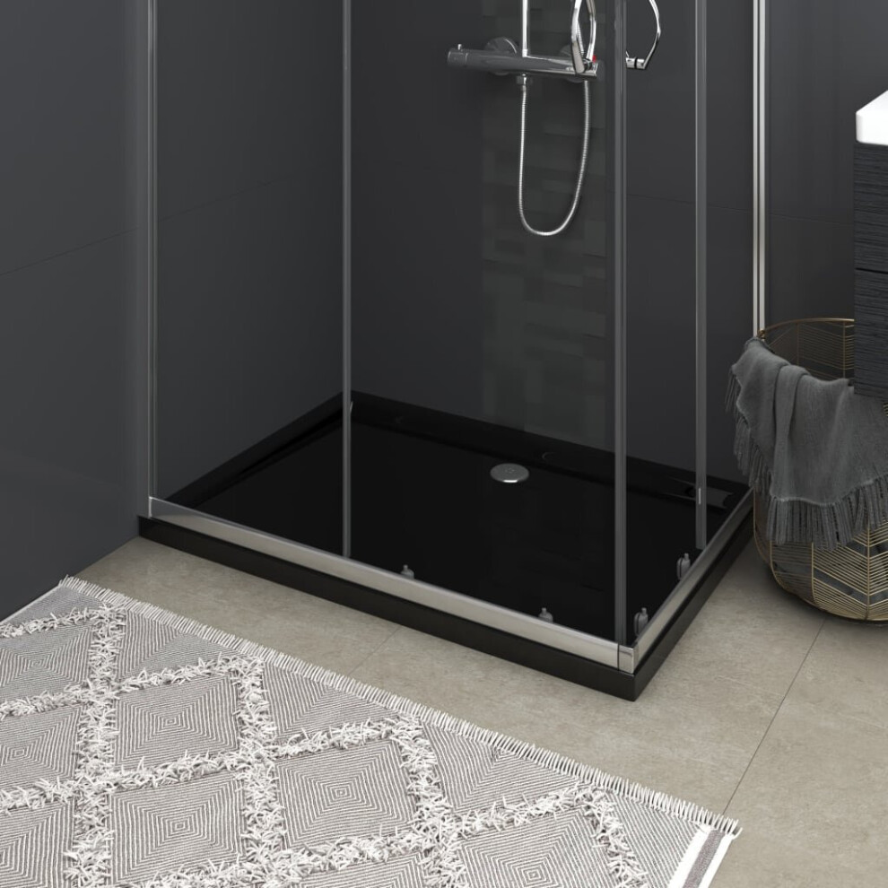 vidaXL Rectangular ABS Shower Base Tray Black Bathroom Plumbing Shower Parts