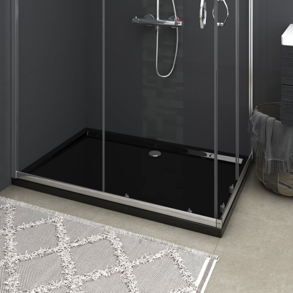 vidaXL Rectangular ABS Shower Base Tray Black Bathroom Plumbing Shower Parts