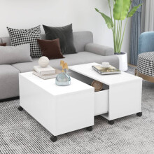 vidaXL Coffee Table White Engineered Wood Home Couch Side Centre Accent Table