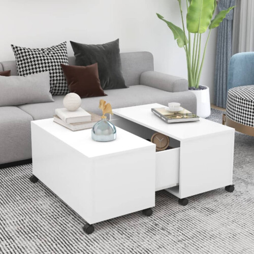 VidaXL vidaXL Coffee Table White Engineered Wood Home Couch Side Centre Accent Table