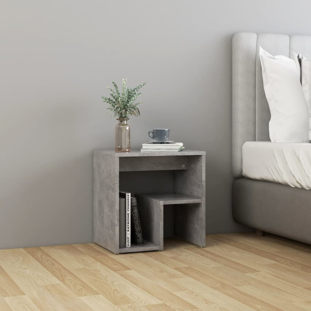 Vidaxl Bed Cabinet Concrete Engineered Wood Bedside Cabinet Nightstand Grey