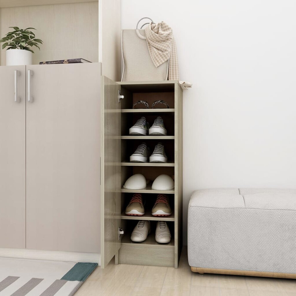 vidaXL Shoe Cabinet Sonoma Oak Engineered Wood Household Shoe Storage Rack