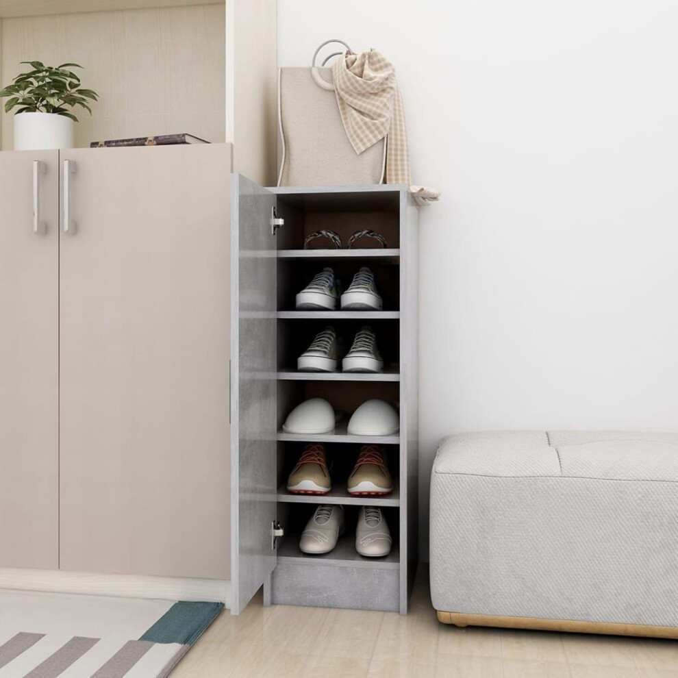 vidaXL Shoe Cabinet Concrete Grey Engineered Wood Household Shoe Storage Rack