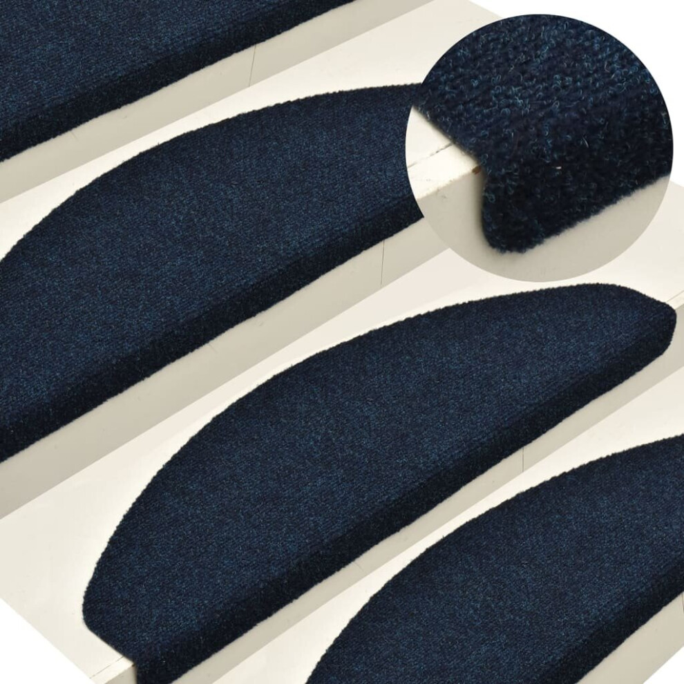 Vidaxl 5X Self-Adhesive Stair Mats Navy Needle Punch Stair Rug Decoration