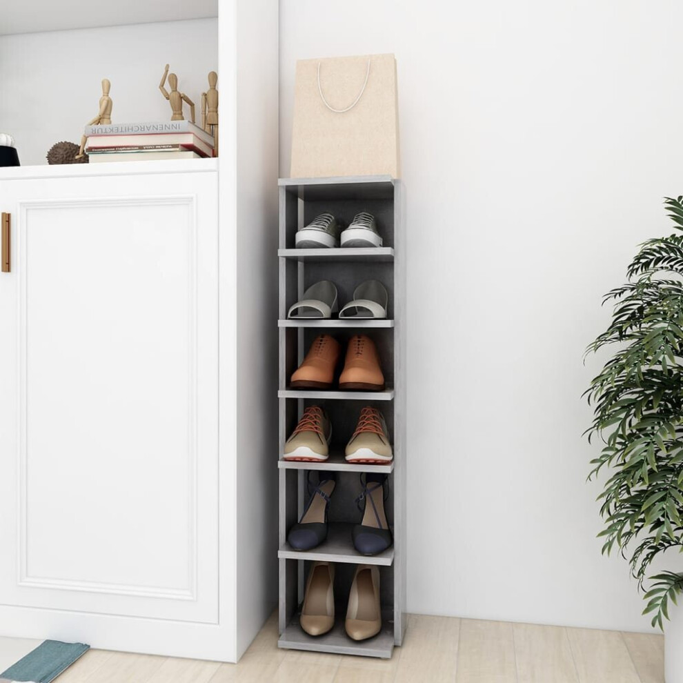 Vidaxl Shoe Cabinet Concrete Grey Engineered Wood Household Shoe Storage Shelf