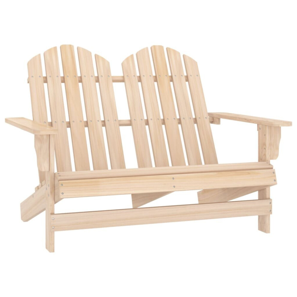 vidaXL Solid Fir Wood 2-Seater Garden Adirondack Chair Wooden Armchair Set