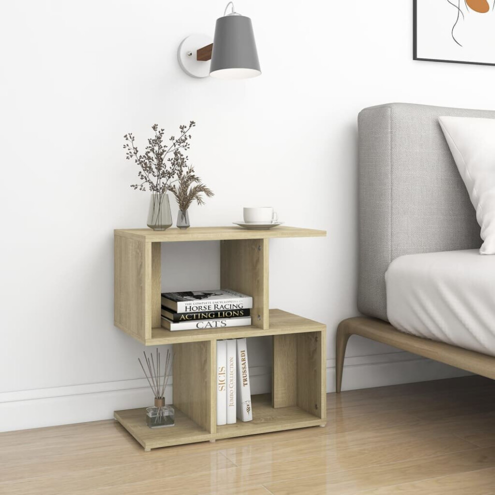 vidaXL Bedside Cabinet Sonoma Oak Engineered Wood Telephone Stand Nightstand