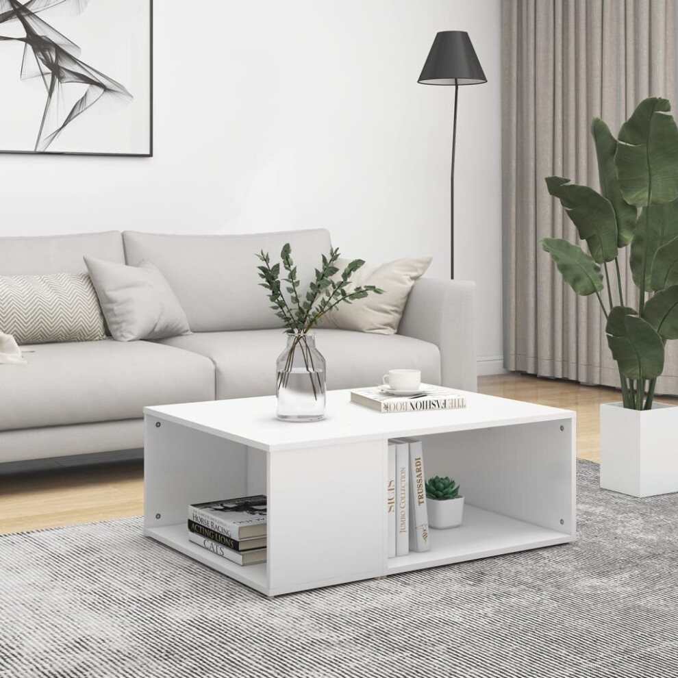Vidaxl Coffee Table White Engineered Wood Couch Side Centre End Accent Table