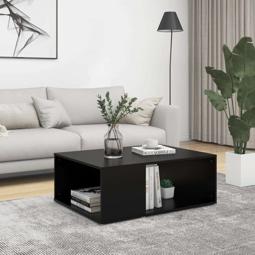 vidaXL Coffee Table Black Engineered Wood Couch Side Centre End Accent Table