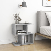 vidaXL Bedside Cabinet Concrete Grey Engineered Wood Furniture Side Table