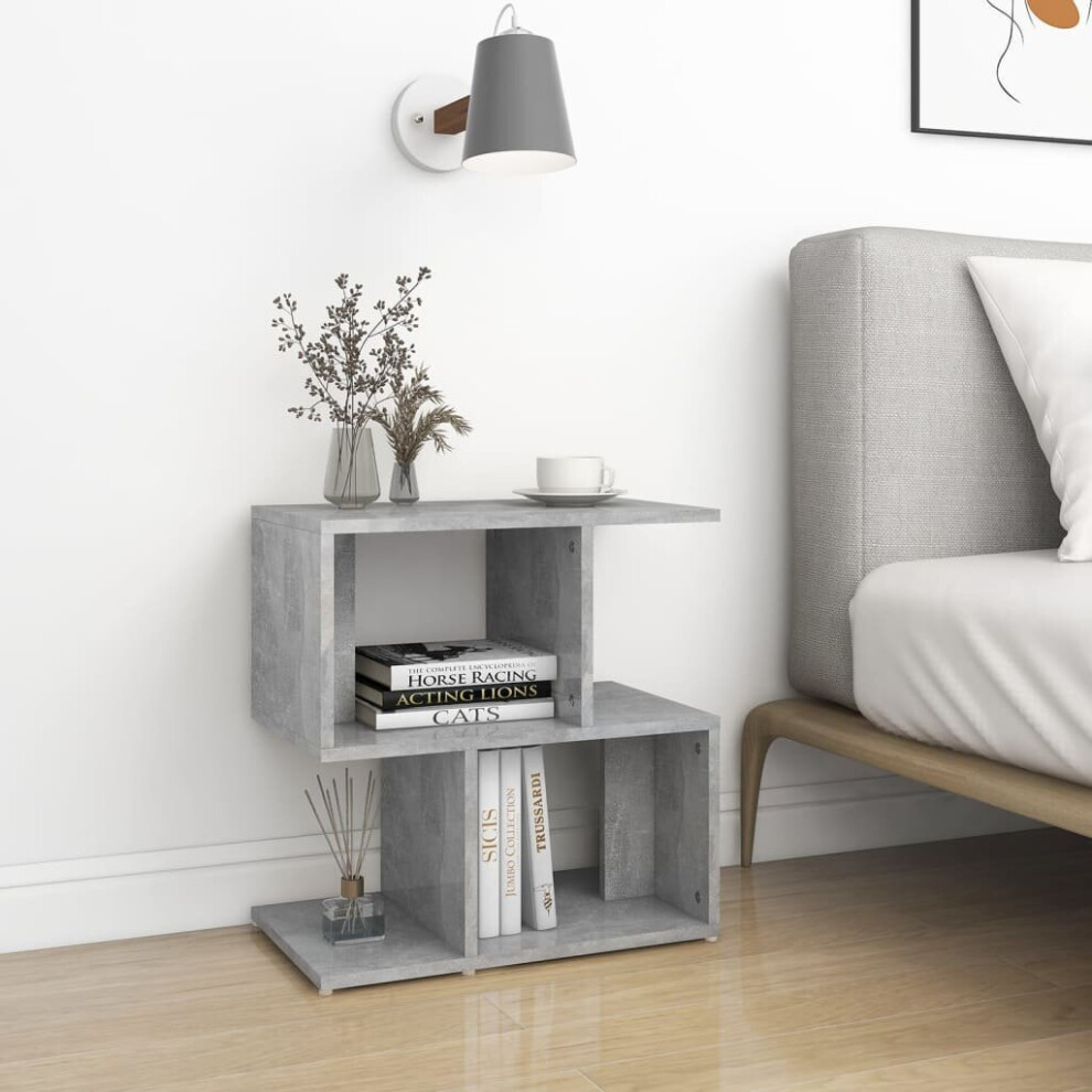 Vidaxl Bedside Cabinet Concrete Grey Engineered Wood Furniture Side Table
