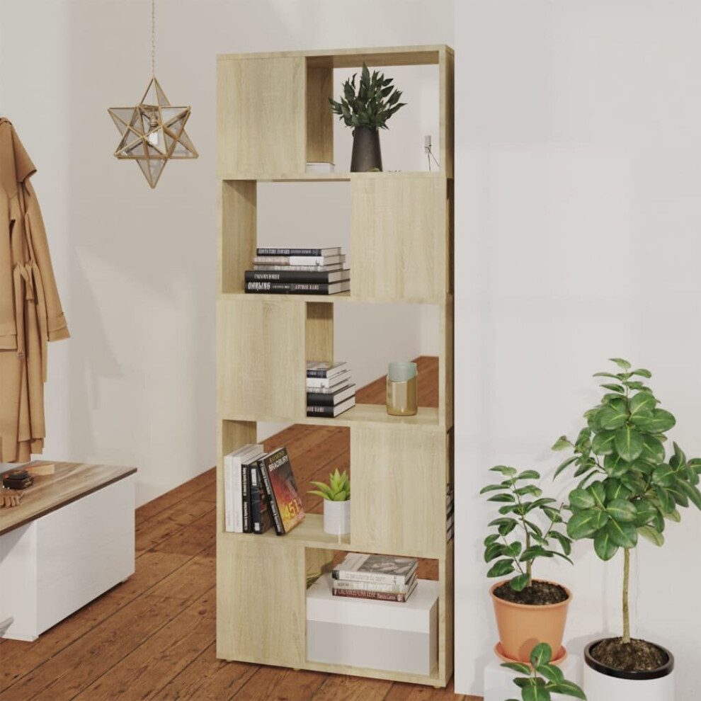 vidaXL Book Cabinet Room Divider Sonoma Oak Book Rack Bookcase Side Cabinet