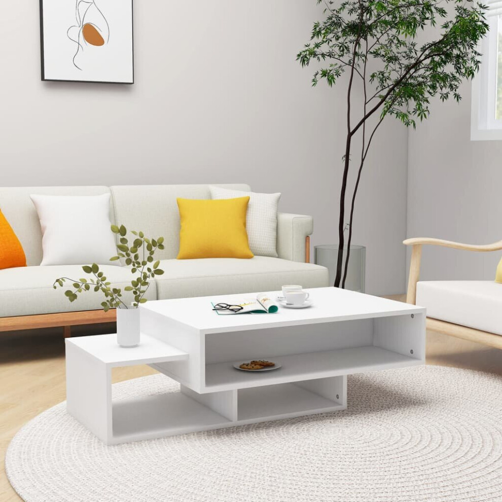 vidaXL Coffee Table White Chipboard Home Living Room Couch End Sofa Table