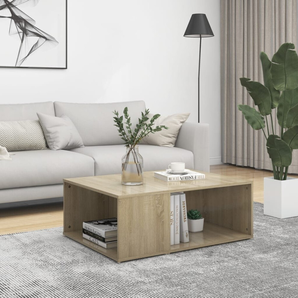 vidaXL Coffee Table Sonoma Oak Chipboard Home Couch Side Centre Accent Table