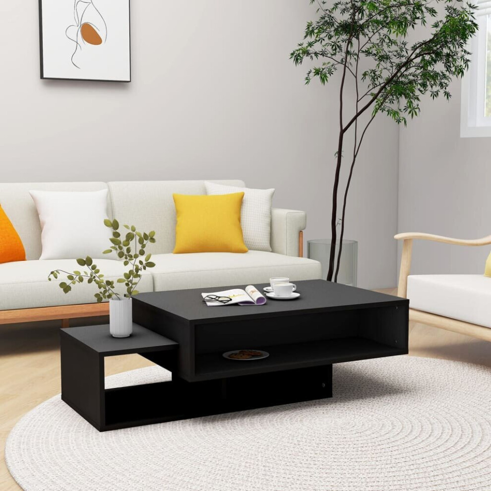 vidaXL Coffee Table Black Chipboard Home Living Room Couch End Sofa Table