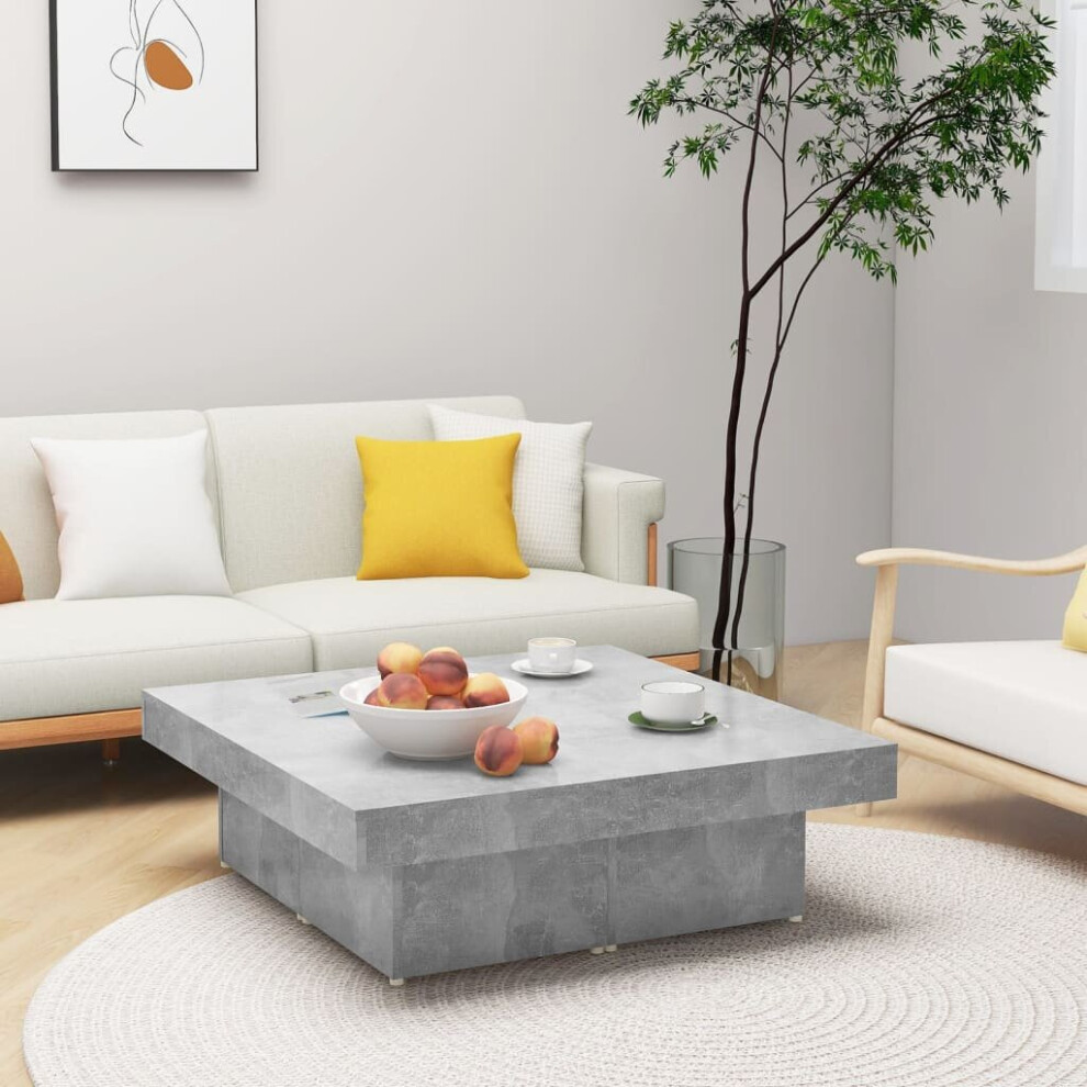 vidaXL Coffee Table Concrete Grey Engineered Wood End Side Center Accent Table