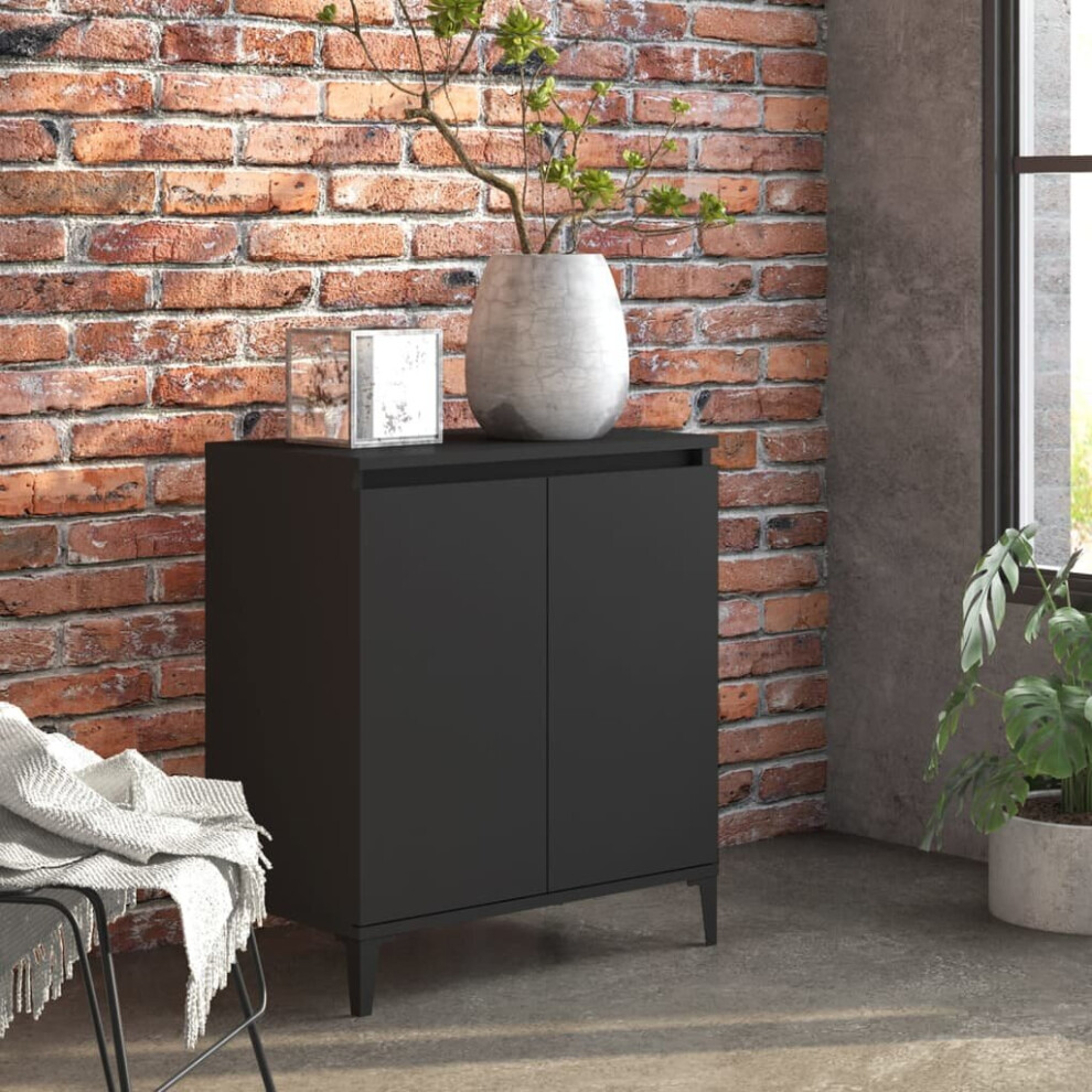 vidaXL Sideboard Black Engineered Wood Book Storage Cabinet Indoor Furniture