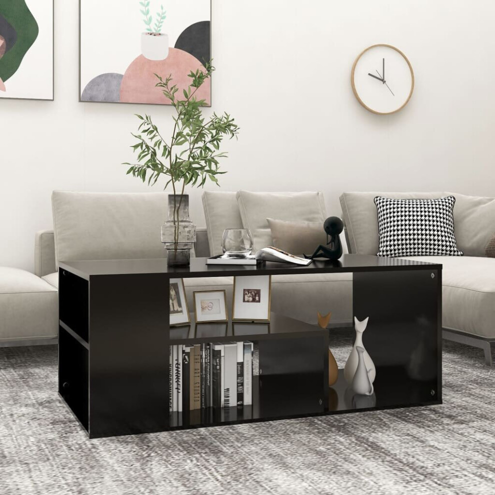 vidaXL Coffee Table Black Chipboard Home Couch End Side Center Accent Table