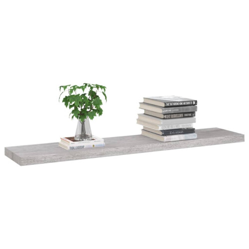 VidaXL vidaXL Floating Wall Shelf Concrete Grey MDF Home Bookcase Wall Board CD Rack 2