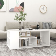 vidaXL Coffee Table White Engineered Wood Home End Side Center Accent Table