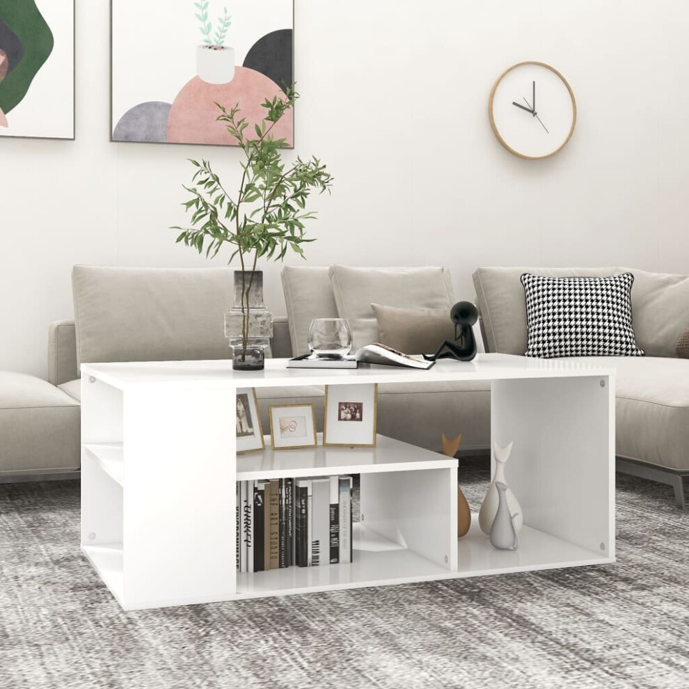 vidaXL Coffee Table White Chipboard Home Couch End Side Center Accent Table