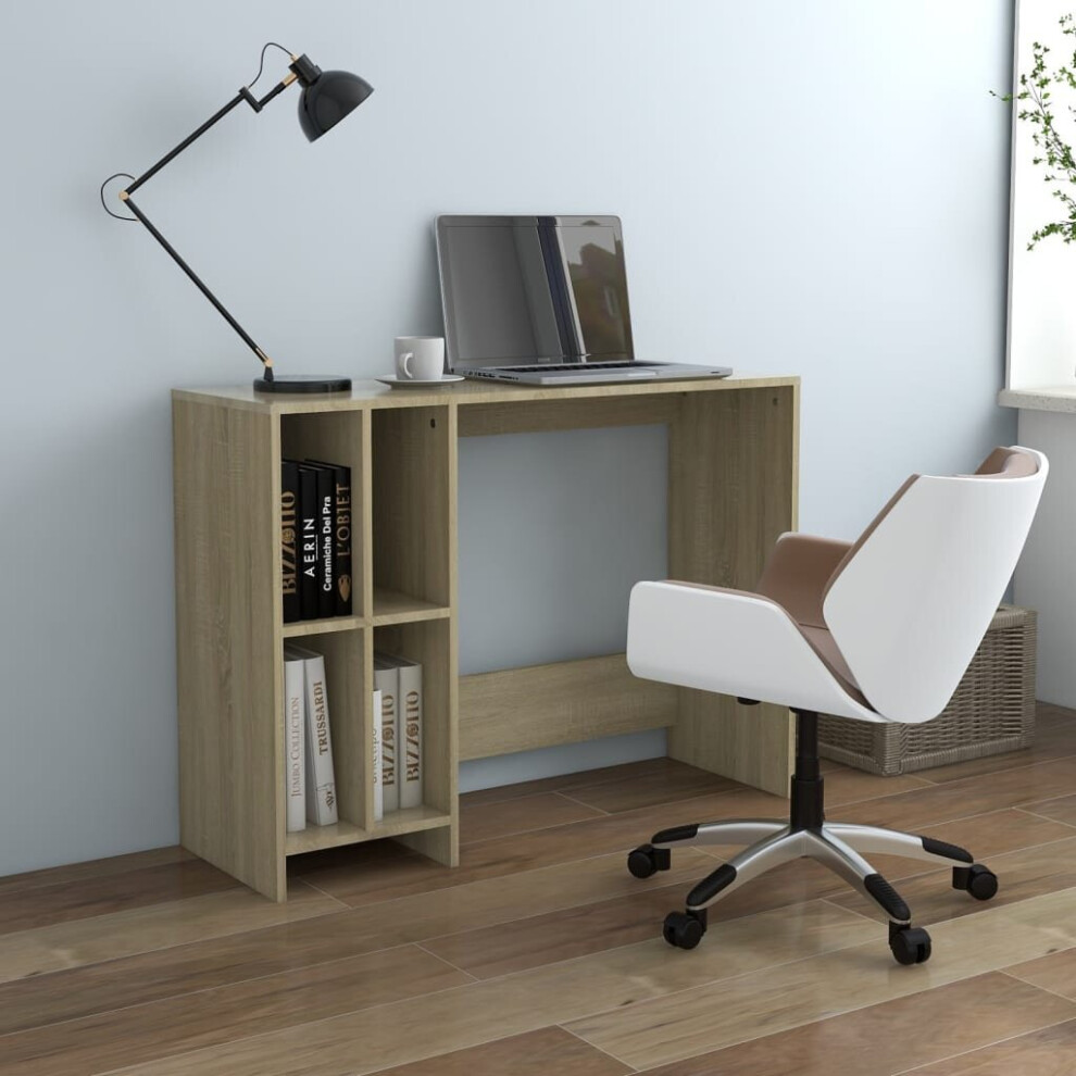 Vidaxl Notebook Desk Sonoma Oak Engineered Wood Laptop Study Computer Desk