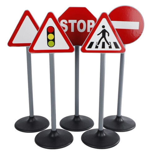 Kids Globe Play Traffic Signs 5 Piece Kids Play Stop Sign Set Role ...