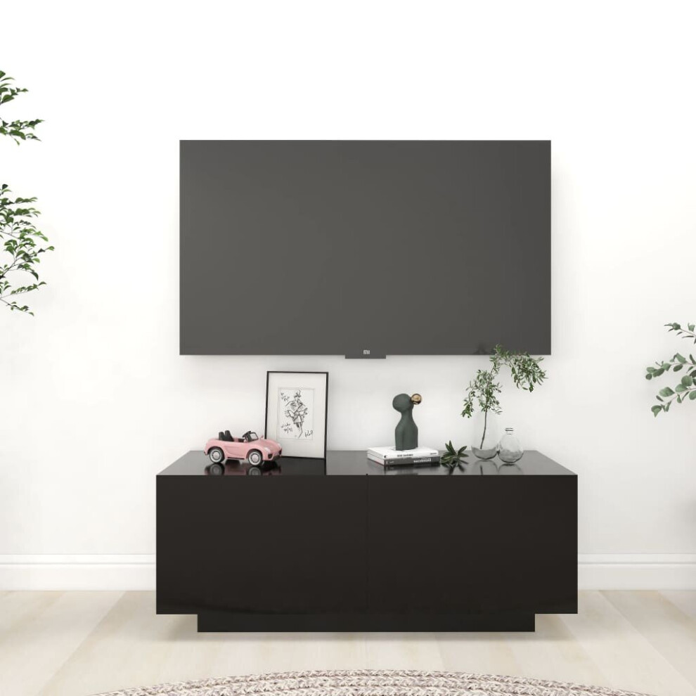 vidaXL TV Cabinet Black 100x35x40 cm Chipboard Stereo Cabinet TV Stand Unit