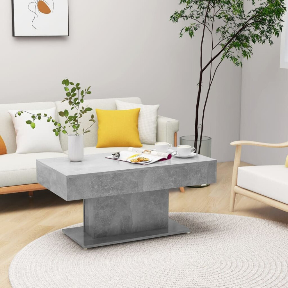 vidaXL Coffee Table Concrete Grey Chipboard Couch End Side Center Accent Table