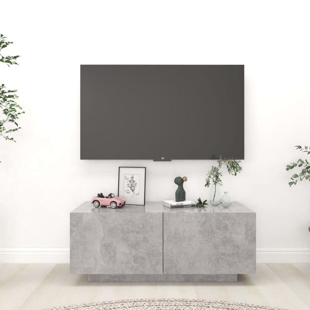 vidaXL TV Cabinet Concrete Grey 100x35x40 cm Chipboard Stereo Cabinet TV Stand