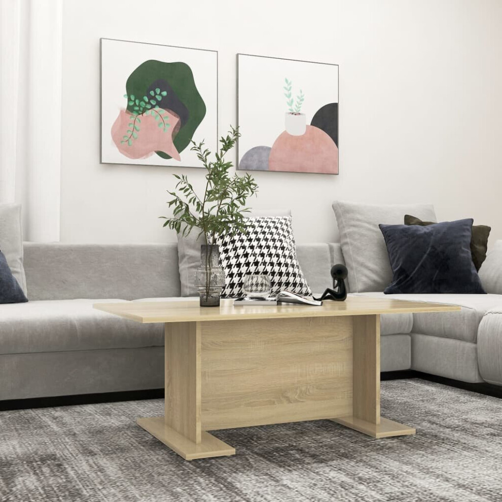 vidaXL Coffee Table Sonoma Oak Engineered Wood Couch End Center Accent Table