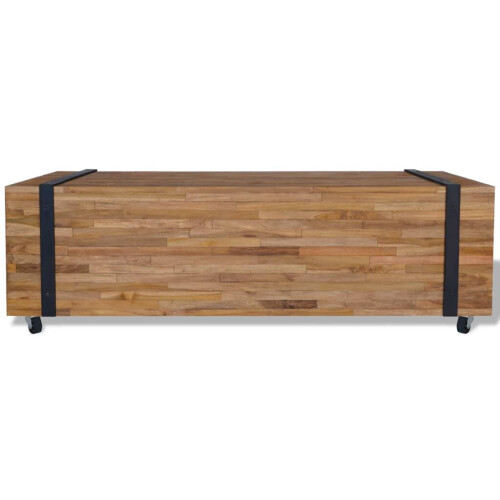 VidaXL vidaXL Solid Teak Wood Coffee Table Living Room Couch End Sofa Table Unit 2
