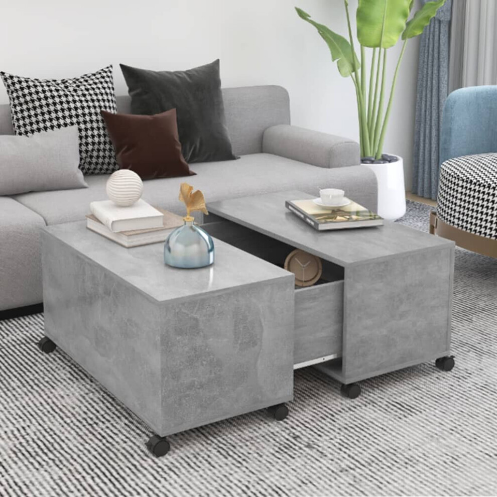 vidaXL Coffee Table Concrete Grey Engineered Wood Couch Centre Accent Table