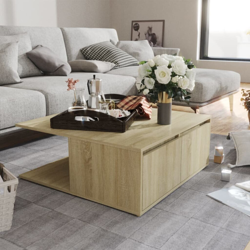 vidaXL Coffee Table Sonoma Oak Engineered Wood Couch Center End Accent Table