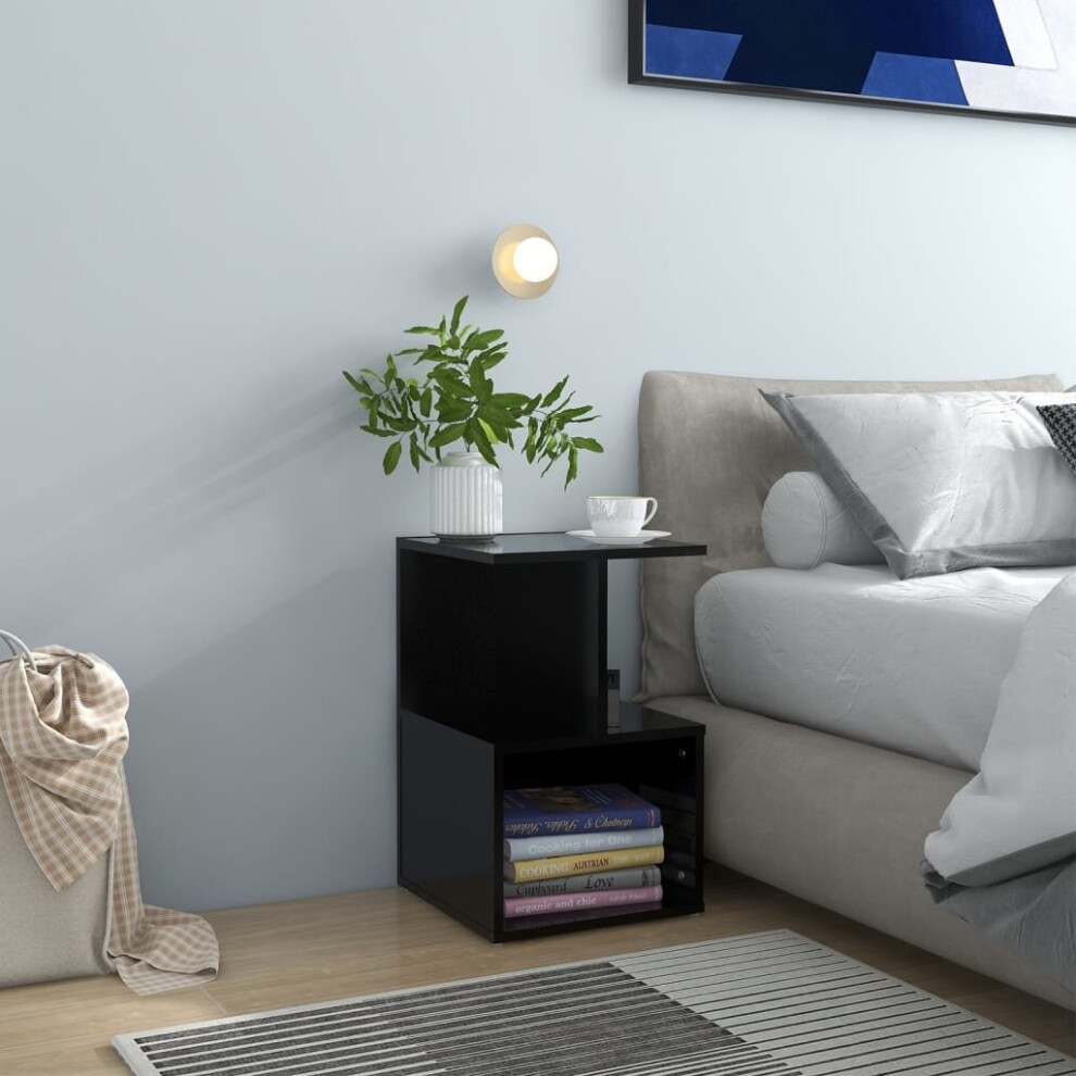 VidaXL Bedside Cabinet Black 35x35x55 cm Engineered Wood - Image 2