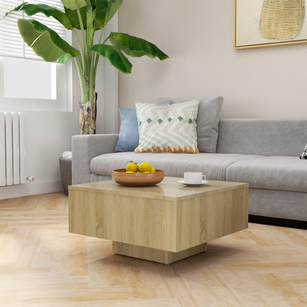vidaXL Coffee Table Sonoma Oak Engineered Wood Couch Side Centre Accent Table
