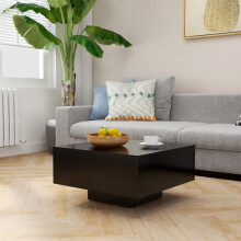 vidaXL Coffee Table Black Engineered Wood Couch Side Centre End Accent Table