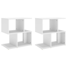 vidaXL 2x Bedside Cabinets White Engineered Wood Telephone Stand Nightstand