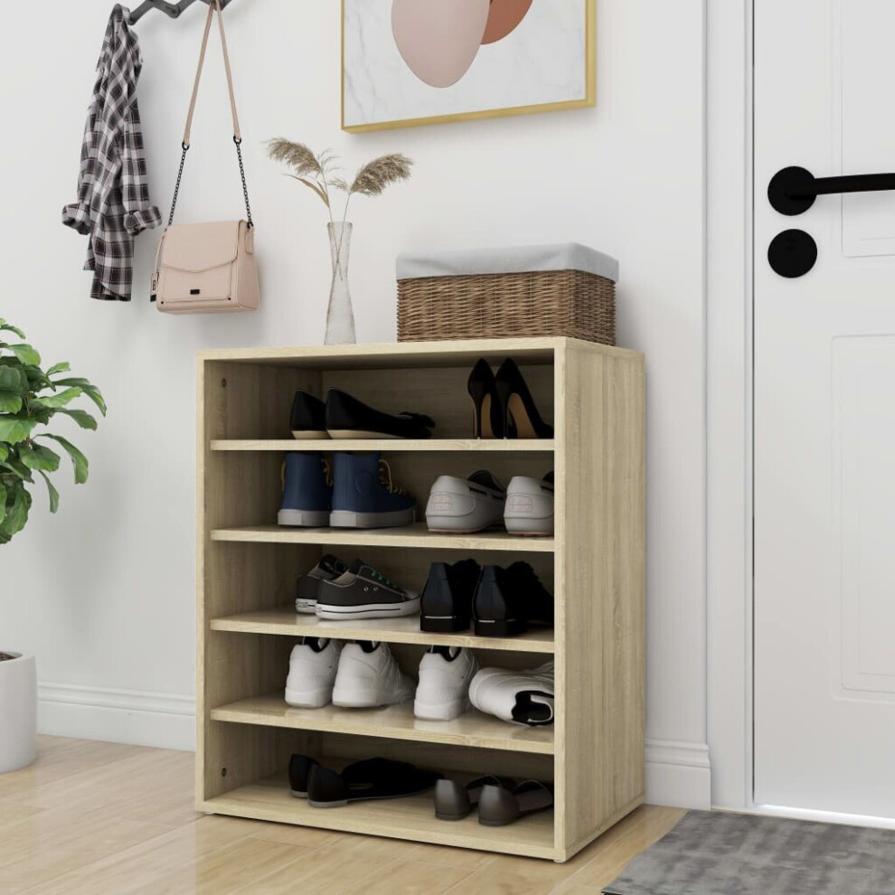 vidaXL Shoe Cabinet Sonoma Oak Engineered Wood Shoe Storage Organiser Rack
