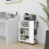 VidaXL vidaXL Rolling Cabinet White Engineered Wood Office Drawer Rolling Cabinet 1