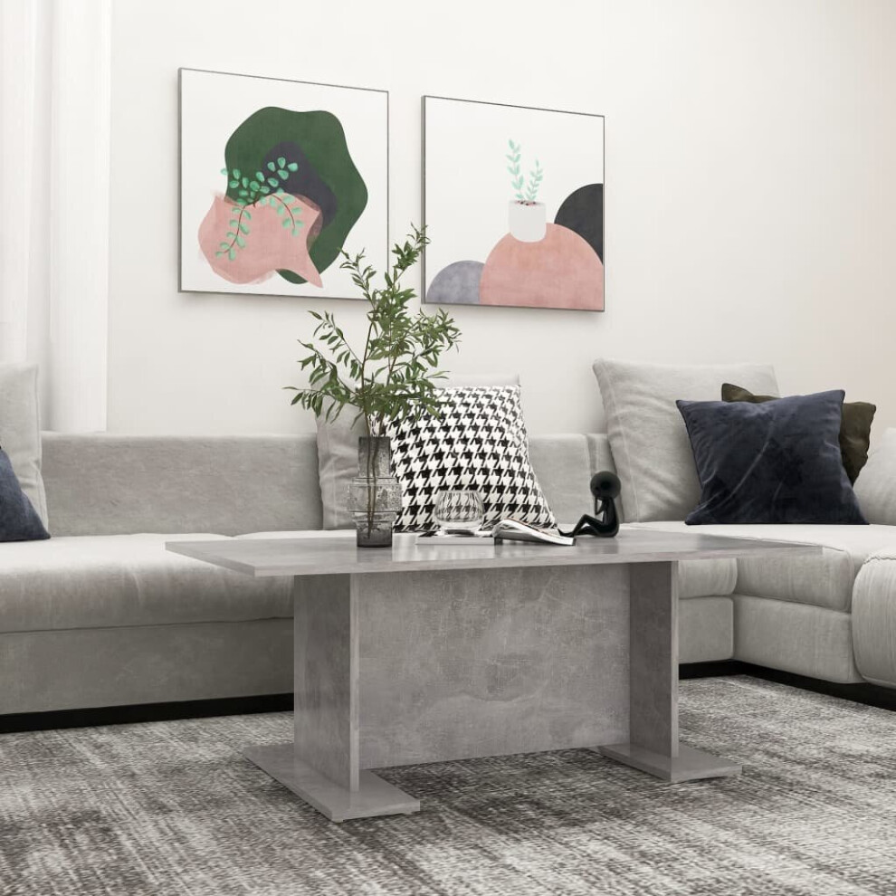 Vidaxl Coffee Table Concrete Grey Engineered Wood Couch Center Accent Table