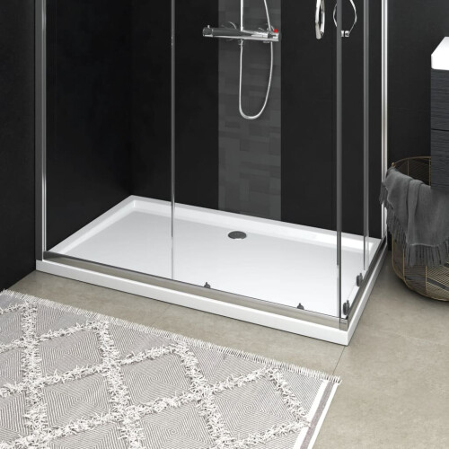 VidaXL vidaXL Rectangular ABS Shower Base Tray White Bathroom Plumbing Shower Parts