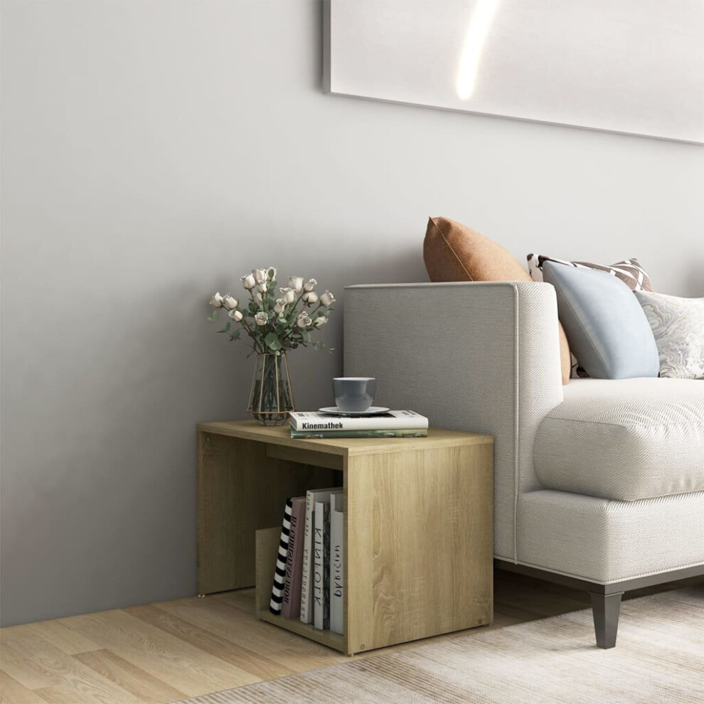 vidaXL Side Table Sonoma Oak Engineered Wood Home Coffee Table Magazine Rack