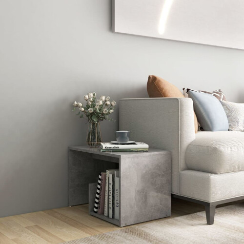 VidaXL vidaXL Side Table Concrete Grey Engineered Wood Coffee Table Magazine Rack