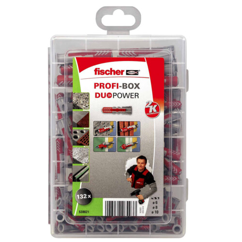 Fischer Fischer Plug Set 132 Piece Home Workshop Garage Wall Plug Drywall Anchor Set 2