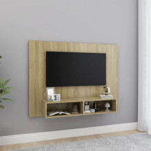 vidaXL Wall TV Cabinet Sonoma Oak Chipboard Side Plasma Hifi Stereo Cabinet