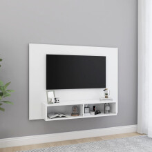 vidaXL Wall TV Cabinet White Chipboard Wall Side Plasma Hifi Stereo Cabinet