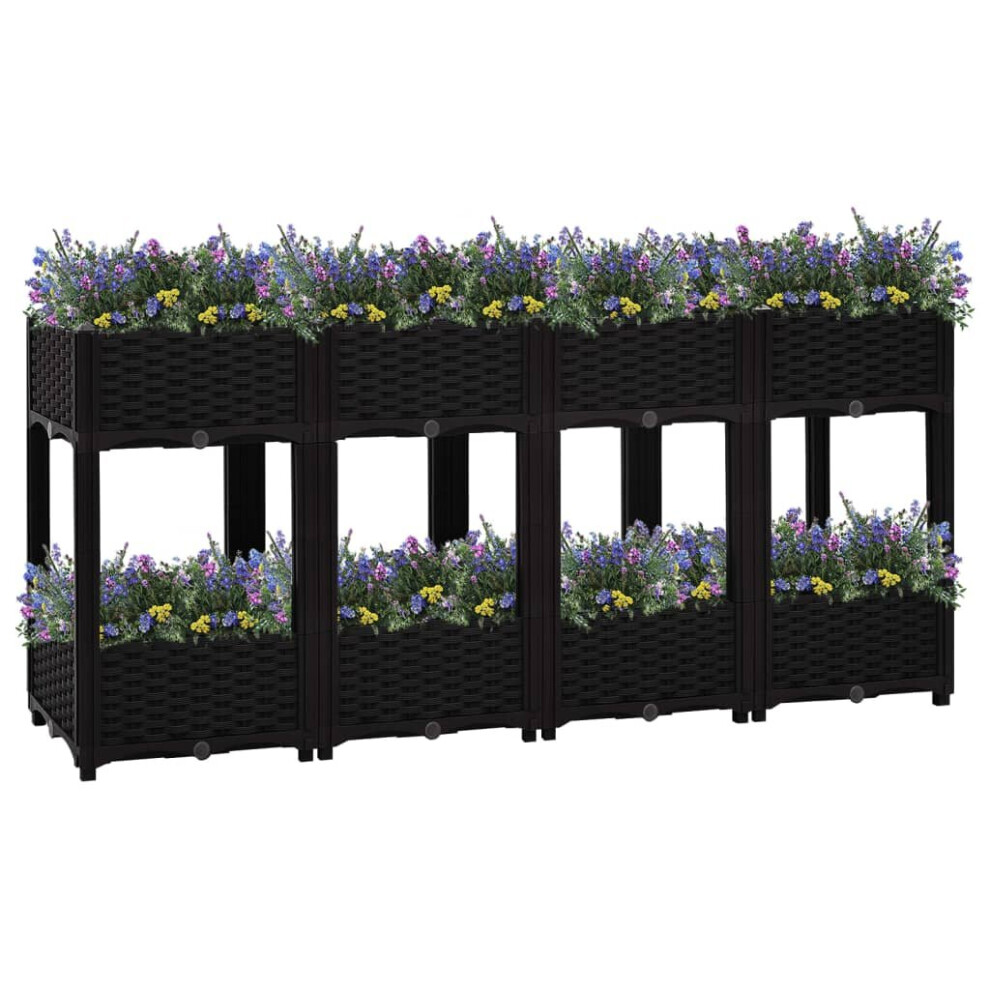 vidaXL Raised Bed Polypropylene Garden Planter Flower Box Pot Planting Bed